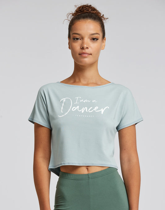 croc-top-bleu-aqua-ideal-pour-la-danse-le-yoga-avec-une-inscription-i-am-a-dancer